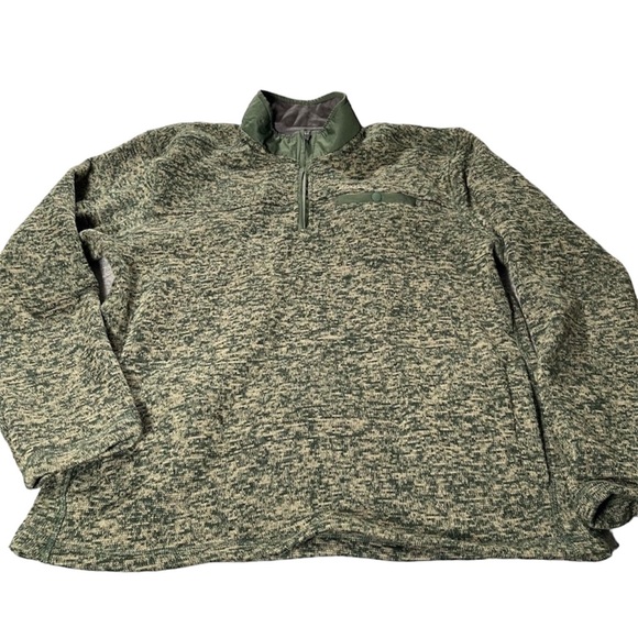 Eddie Bauer Mens Large Sweater Pullover 1/4 Zip Green - Picture 1 of 8